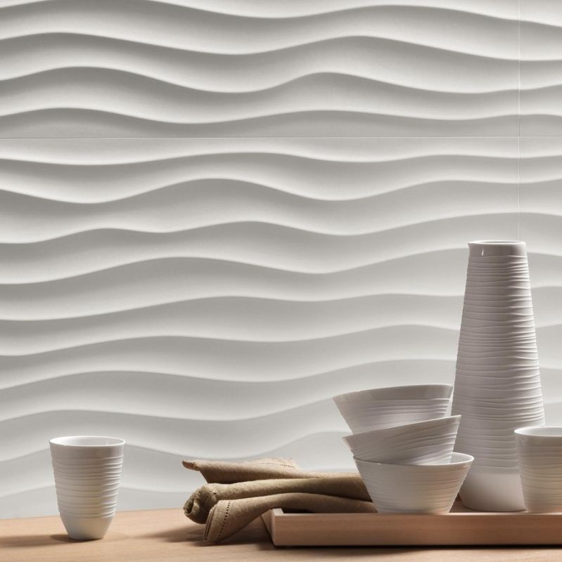 Rivestimento 3D bianco matt Atlas Concorde 40x80 Dune White Matt