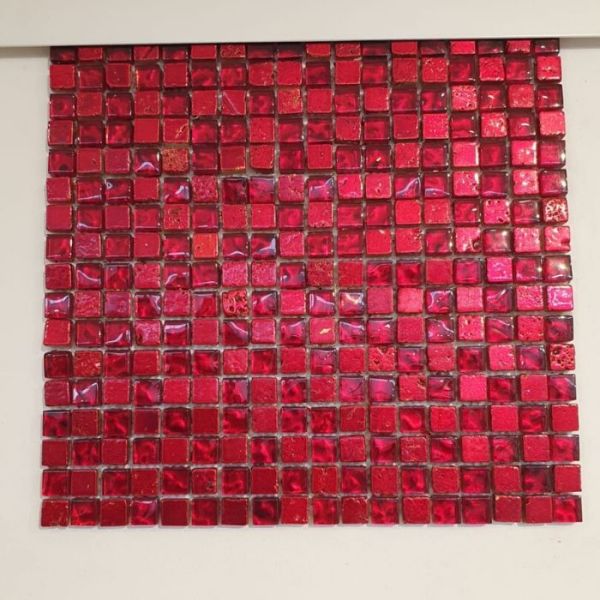 Mosaico Mix Rosso su Rete 30x30 cm