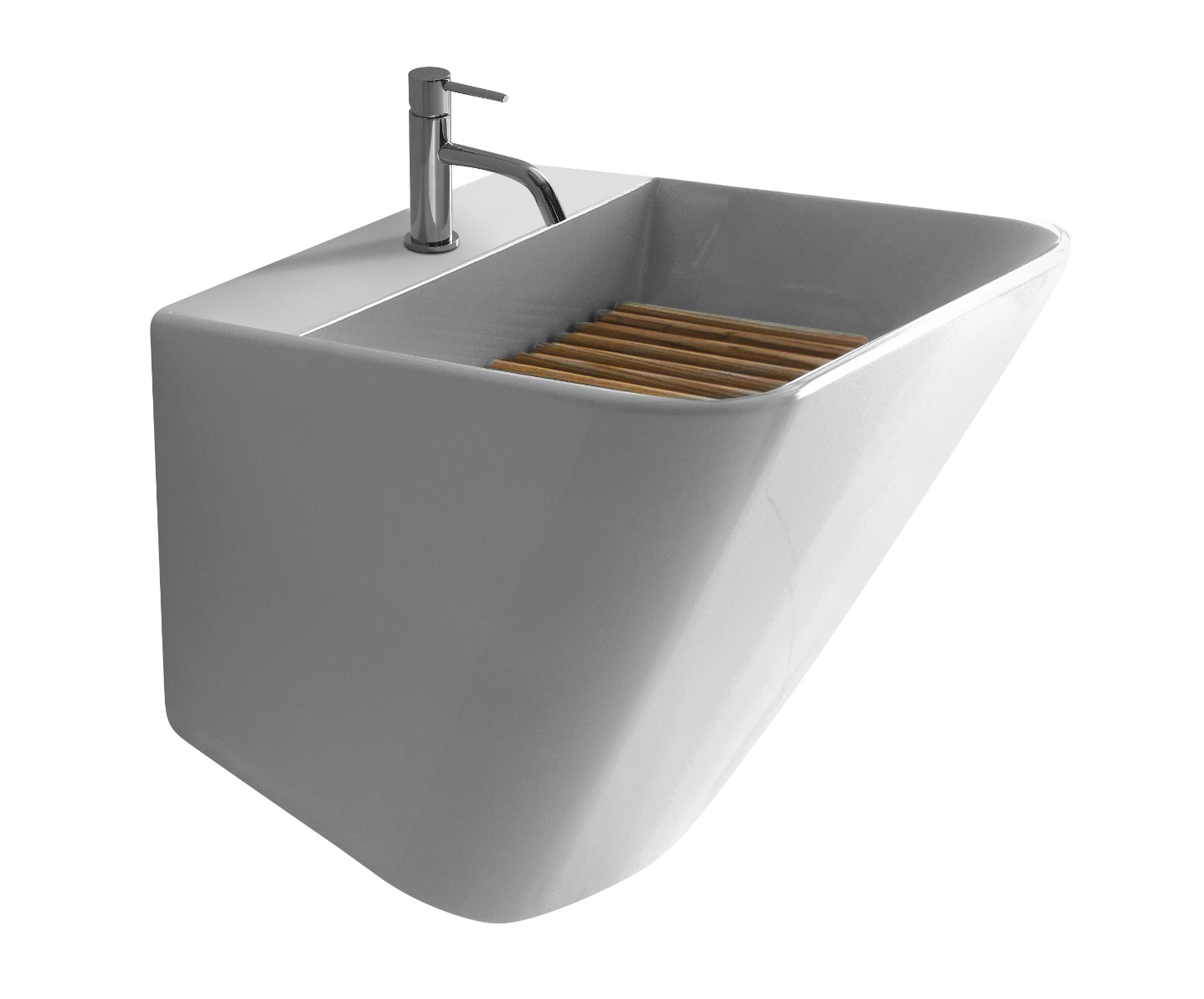 Galassia Meg 11 Lavabo Lavatoio 55x47.5 cm-SENZA ASSE IN LEGNO